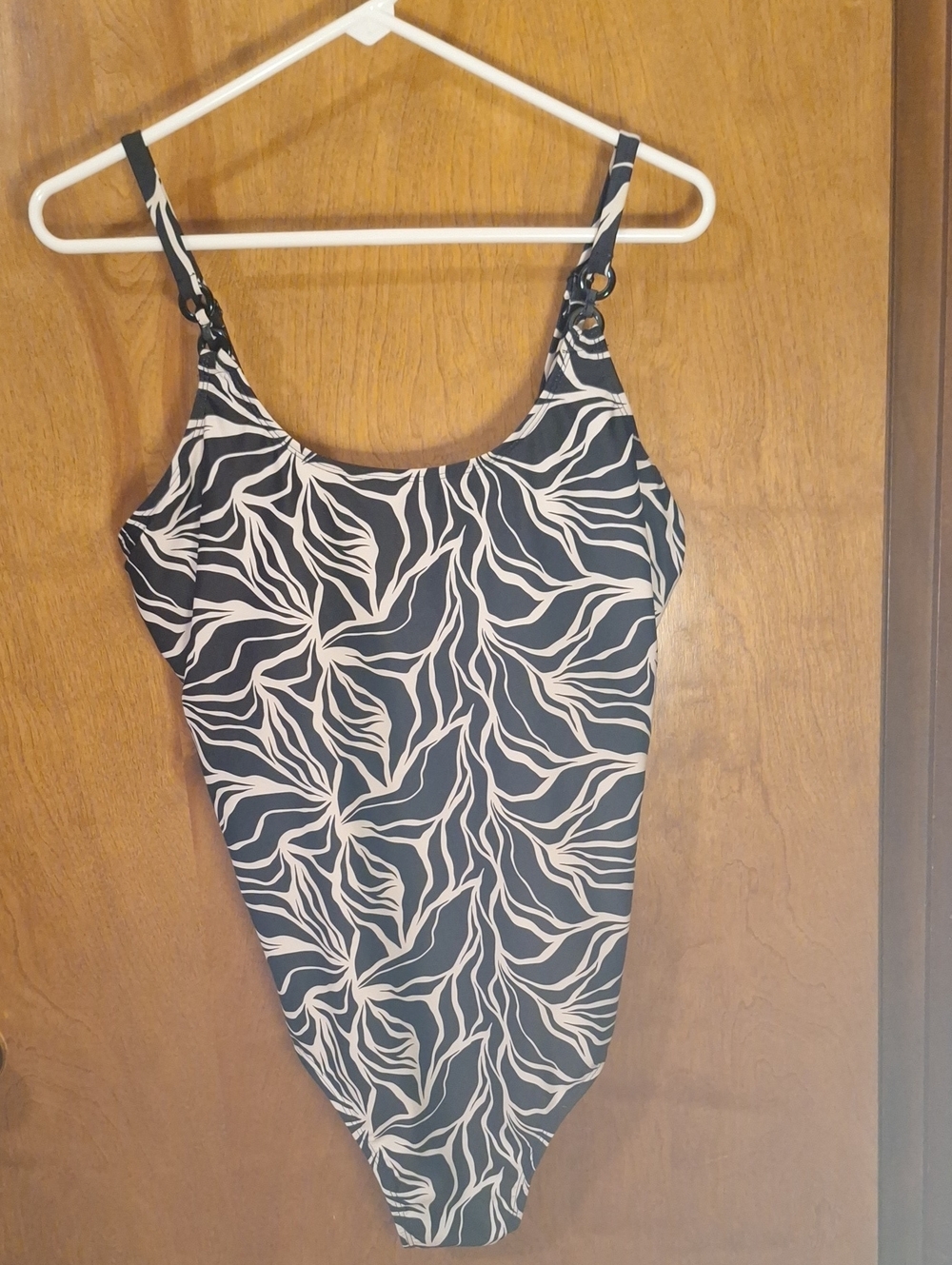 Adults LG Black & White Printed One-Piece Swimsuit